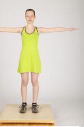 Whole Body Woman T poses Sports Dress Slim Studio photo references